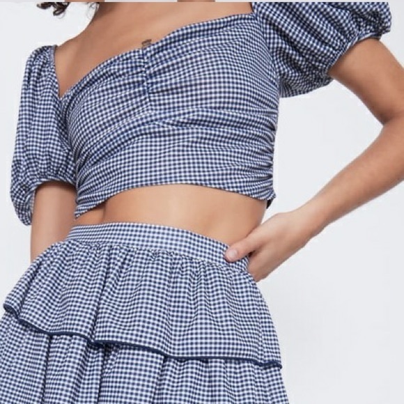 ZARA gingham crop top - Picture 2 of 8